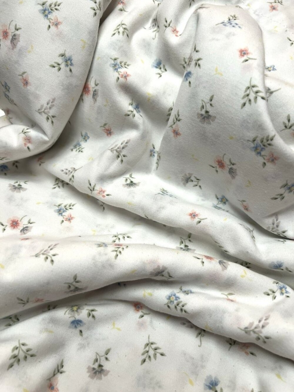 WESTPOINT STEVENS Double Flat Sheet Mini Floral Pastel Cotton Poly 78" x 96" USA